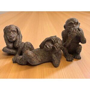 Three Hands Corp Hear No Evil Speak No Evil See No Evil Monkey Figurines Set